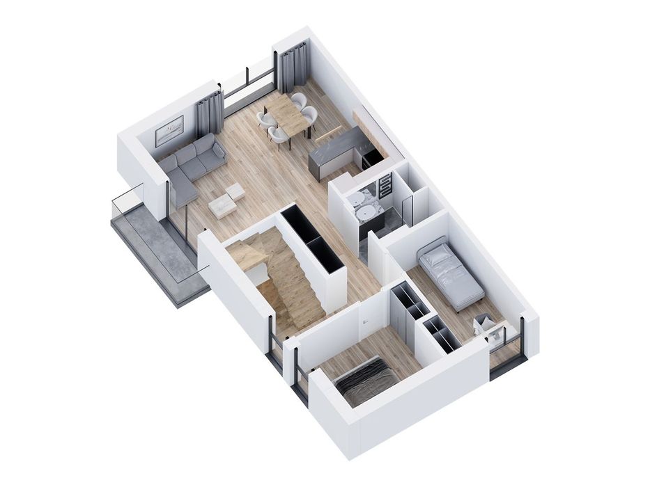 Duże Mieszkanie!_102 m2_2 poziomy_5 pokoi_2 łazienki_Balkon_Ogród_M.P.