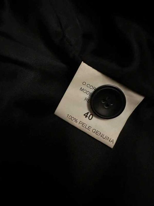 Casaco blazer preto em pele verdadeira Tiagu's