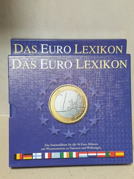 2 dicionários  de moedas Euro / Lexikon alemães  de 1999 e 2000