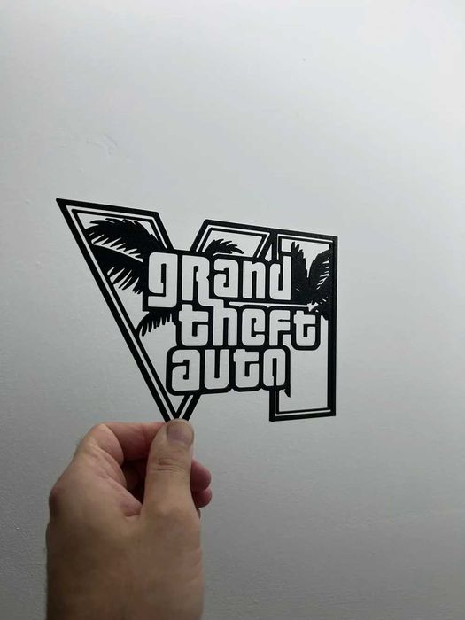 GTA 6 Logo – Decoração de Parede – Grand Theft Auto VI – Impressão 3D
