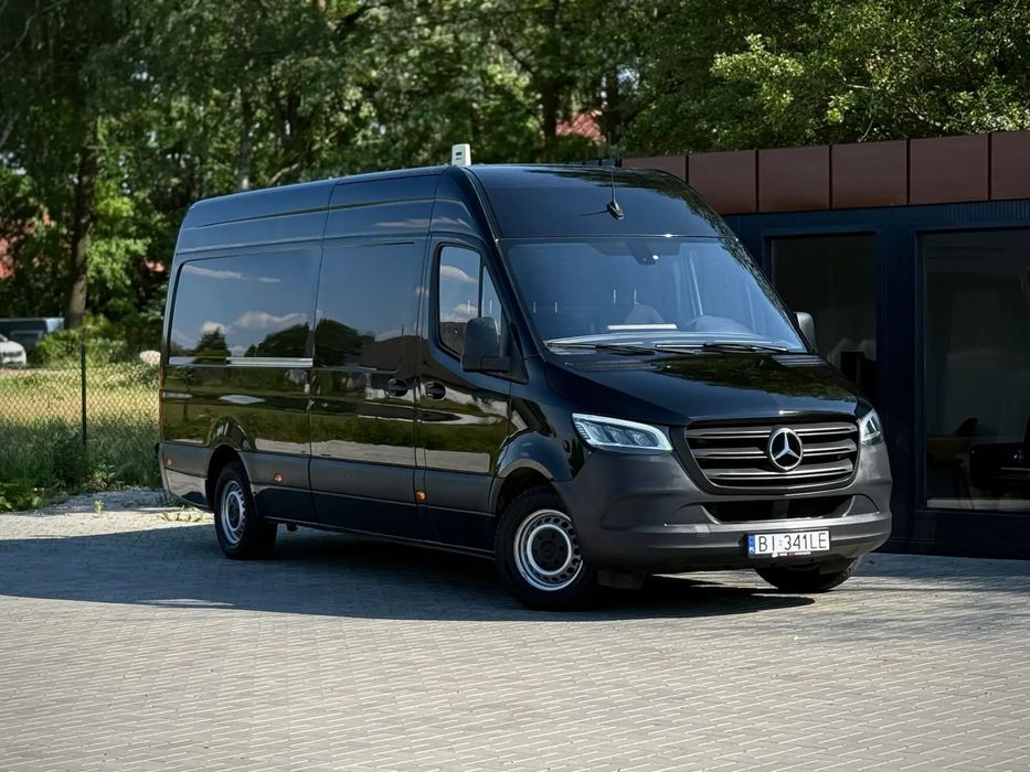 Mercedes-Benz Sprinter 315 CDI / Maxi L3 H2 / 2021 ROK Automat 9G Tronic / Czarny / Reflektory LED / Zarejestrowany w PL