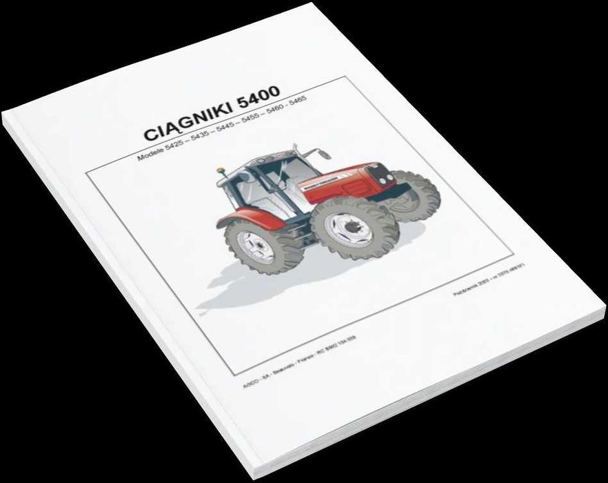 Massey Ferguson 5455; MF5455 Podręcznik Instrukcja obsługi
