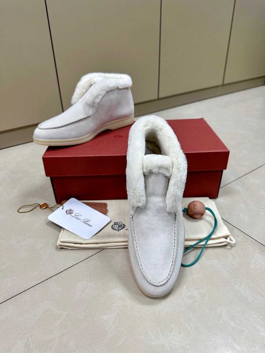Женские зимние лоферы Loro Piana  Лоро Пиана лофери Лоро Піана с мехом