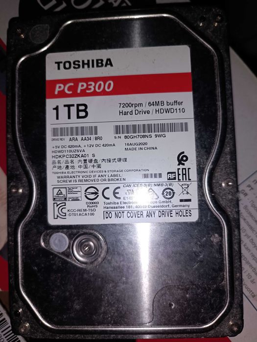 Disco duro 1tb Toshiba 3.5 sata