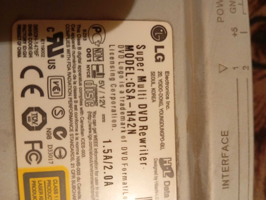 DVD на пк LG GSA-H42N