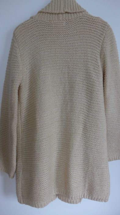 Luźny wełniany kardigan moherowa narzutka 40 42 L XL MOHER sweter