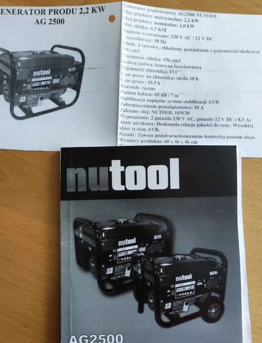 Poznań DOSTĘPNY Generator NUTOOL AG2500HU Agregat Prądotwórczy AFR Now