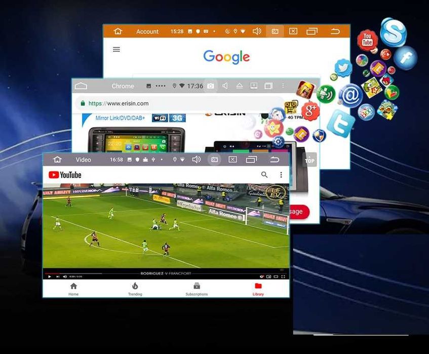 CarPlay Radio FM Android GPS WiFi 4G USB SD TOYOTA COROLLA E140 E150