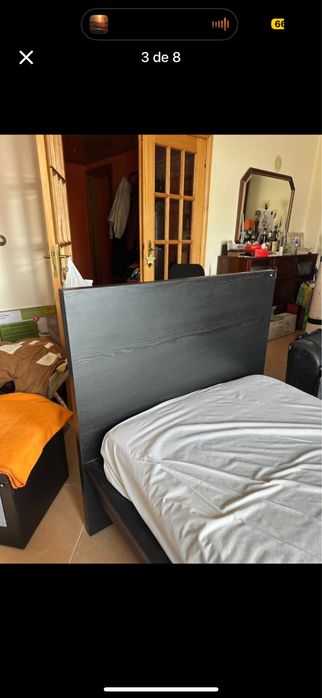cama Malm preta ikea