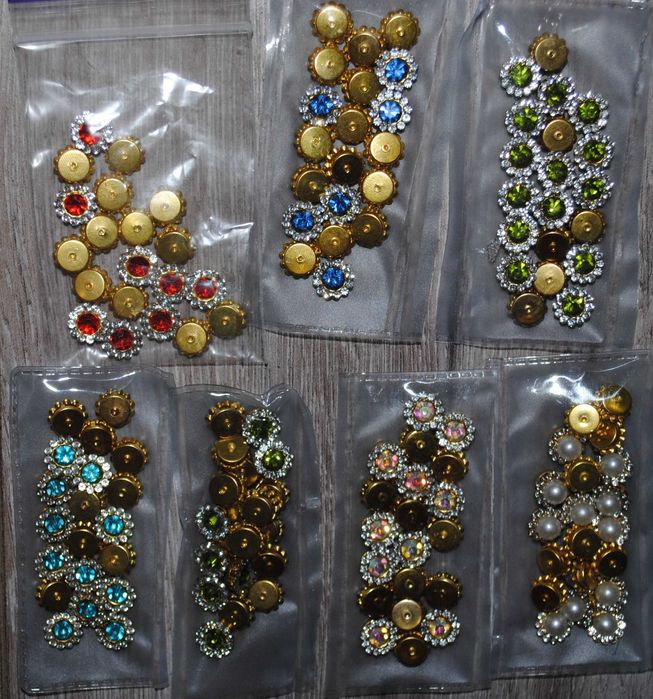 Обємні стрази, пришивний декор, жемчуг, паєтки, біжутерія 7 мм 7 упак.