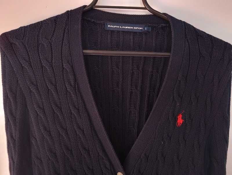 Ralph Lauren sport śliczny granatowy sweterek s