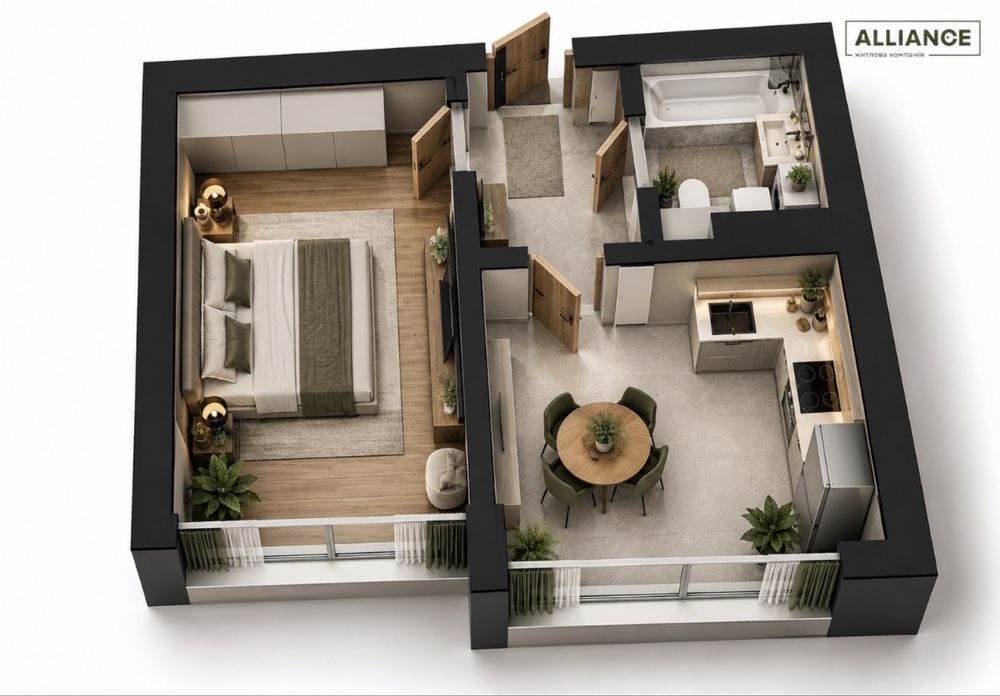 1-к квартира на здачі, 40м2