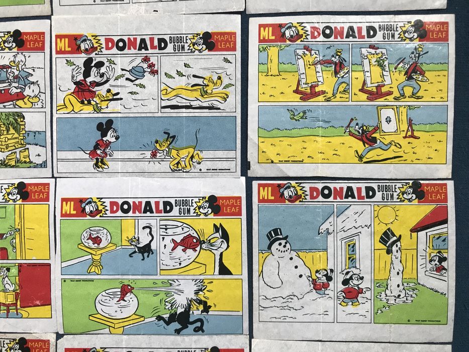 Kompletna kolekcja obrazków z gum Donald (biały język) 45 szt