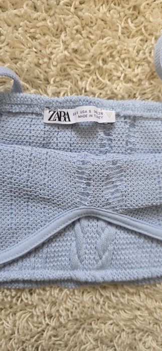 Топ блакитний вязаний Zara