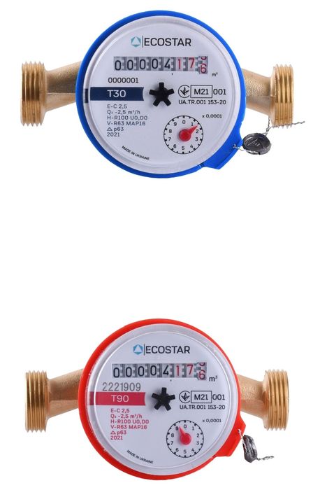 Лічильник гарячої води ECOSTAR DN15 1/2″ без штуцера L110 E-C 2,5