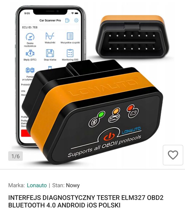 Skaner diagnostyczny do  auto nowy.Polecam .