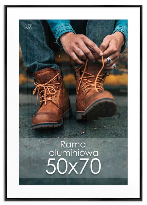 Czarna Rama Ramka Aluminiowa 50x70 na zdjęcia plakaty grafiki obrazy