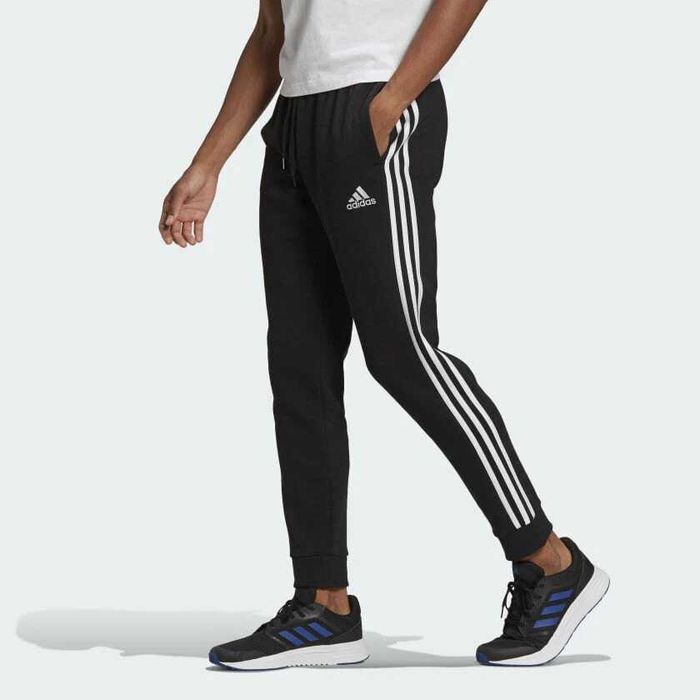 Adidas Essentials Tapered-Cuff 3-Stripes Pants