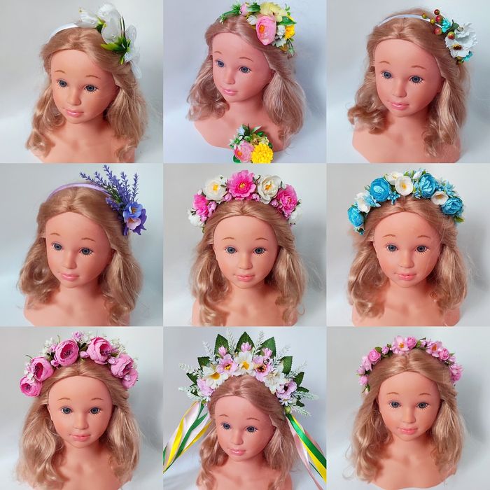 Обруч весна, весняний обруч, віночок з квітами