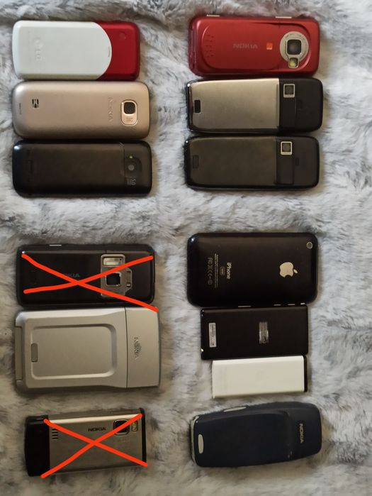 Zestaw telefonów retro Nokia E51, E61, iPhone 3GS kolekcjonerskie