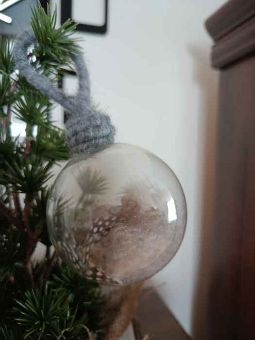 Bombki choinkowe szklane z piórami