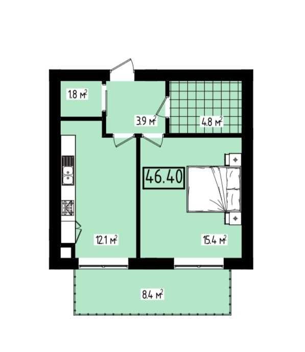 Життя в стилі Італії! 1-кімнатна Квартира в ЖК «Італійський квартал»