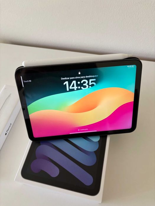 ipad mini 6 + apple pencil 2 + capa magnetica