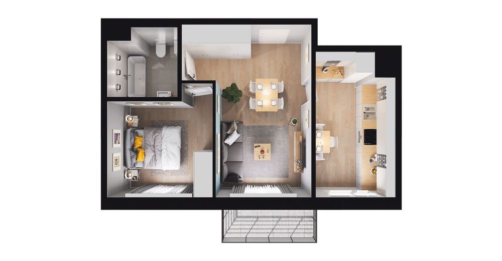 2-pokojowe mieszkanie 44m2 + balkon Bezpośrednio