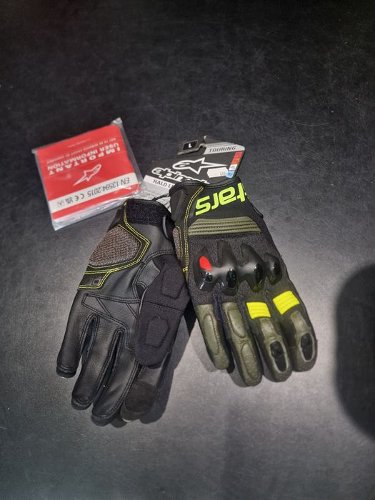 Rękawice Skórzane ALPINESTARS HALO Forest/Black/Fluo Yellow 'M 'L 'XL