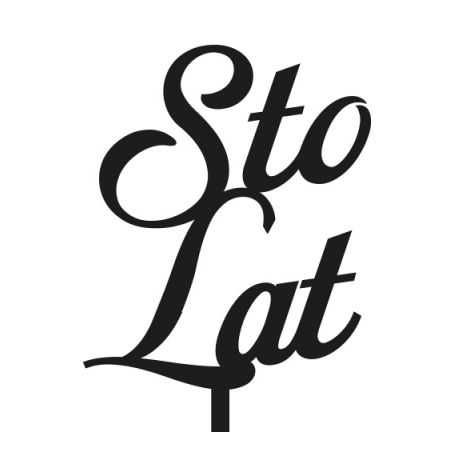 Topper Na Tort Czarna Pleksa - Sto Lat