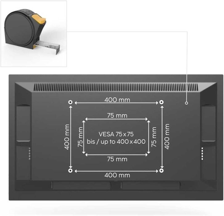 Suporte p televisores até 35 kg (32" a 75"), máx Vesa 400*400