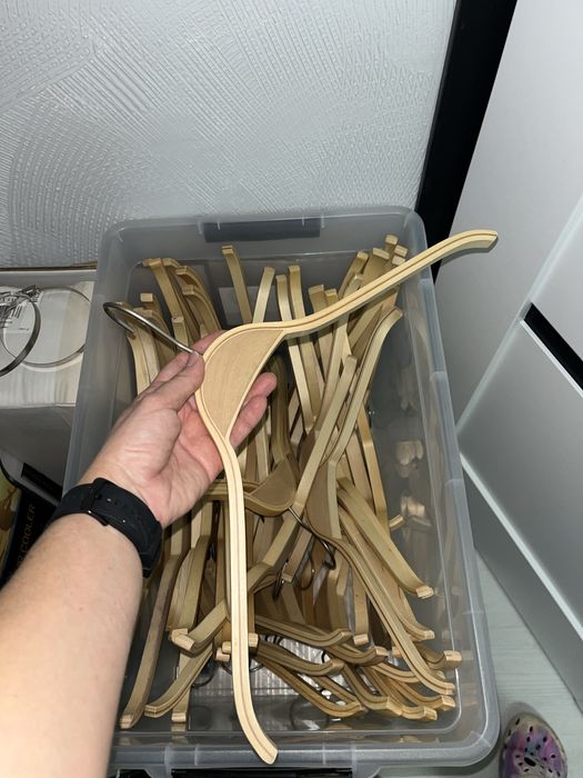 drewniane wieszaki, 20szt, na ubrania obrotowe sylikonowe