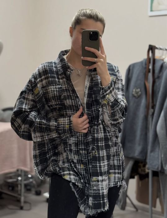 Рубашки лонги в стилі balenciag chrome heart miu miu