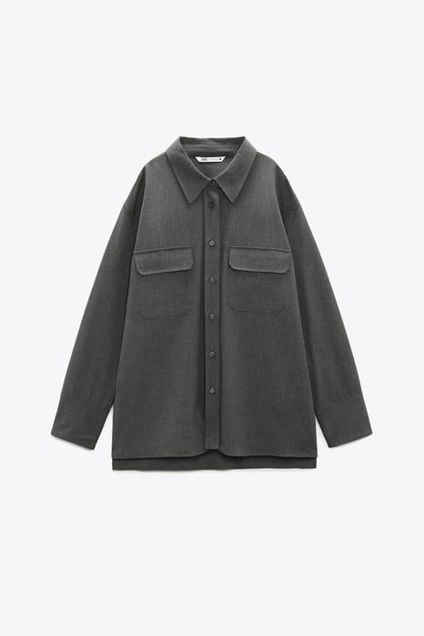 Сорочка з цупкої костюмної тканини zara