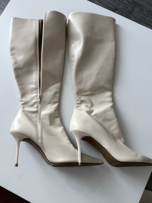 Сапоги-ботфорты на шпильке Zara 41