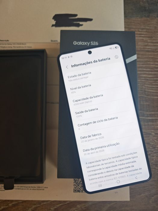 Samsung S26 5G 6.3" 12GB/256GB Preto Novo(Nunca Usado) C/Garantia Aceito Retomas