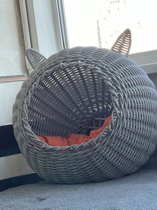 Котобудинок з ротангу. Лежанка. Будинок для кота