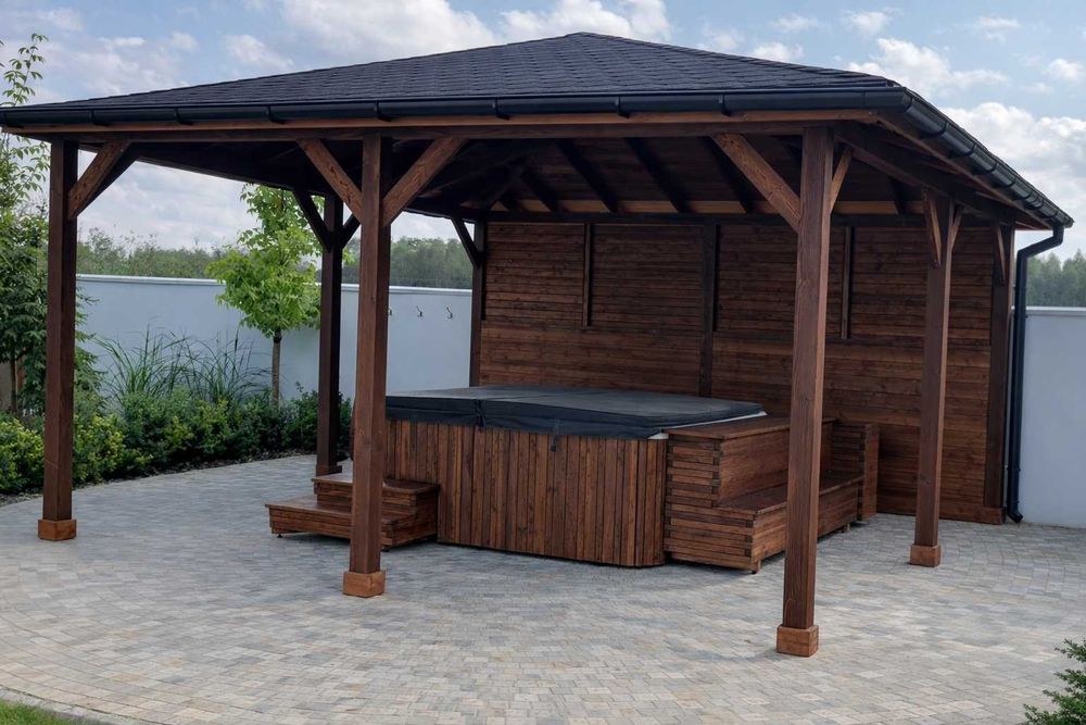 Zadaszenie tarasu model "Kleosin" 2,95m x 4,20m, poliwęglan pergola