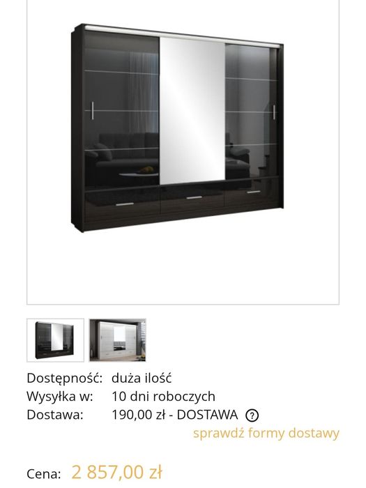 Szafa 260cm Drzwi przesuwne