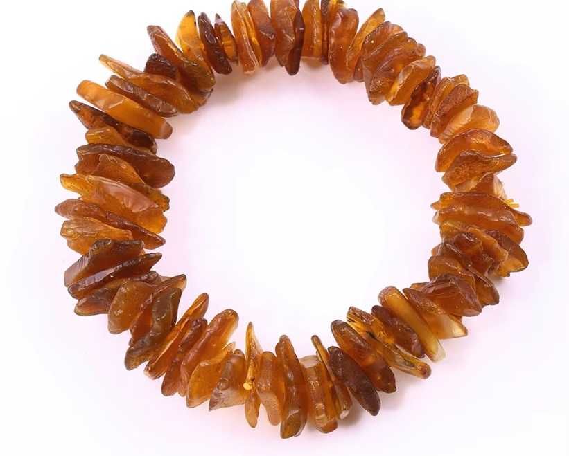 Piękna bransoletka z naturalnego bursztynu