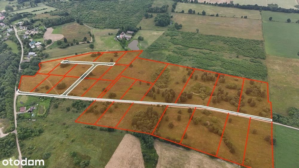 Kompleks działek budowlanych w Goździe, 7 km od Bobolic, raty 0%