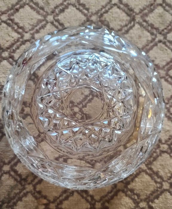 Столова ваза хрусталь на 1,25 літри рисунок діаметр 15 см висота 11 см
