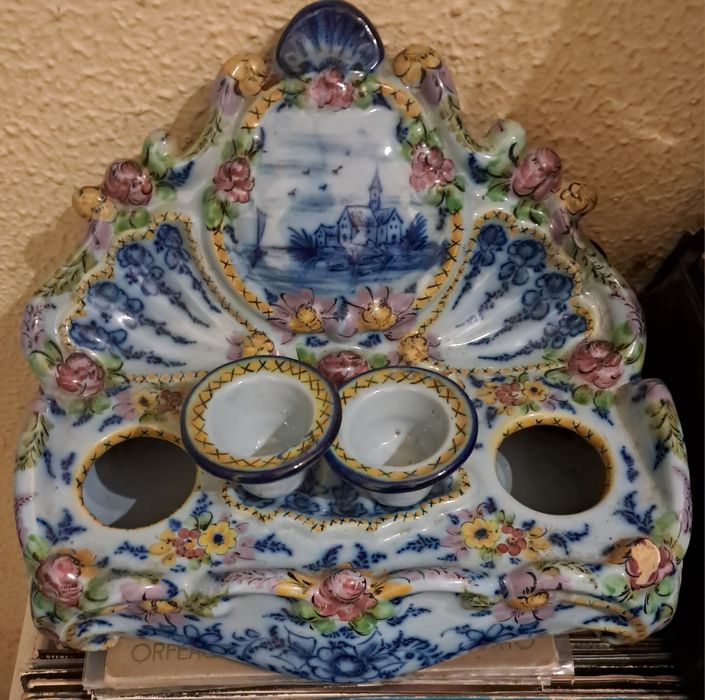 Tinteiro Antigo da E.P.L Alcobaça, Pintado à Mão