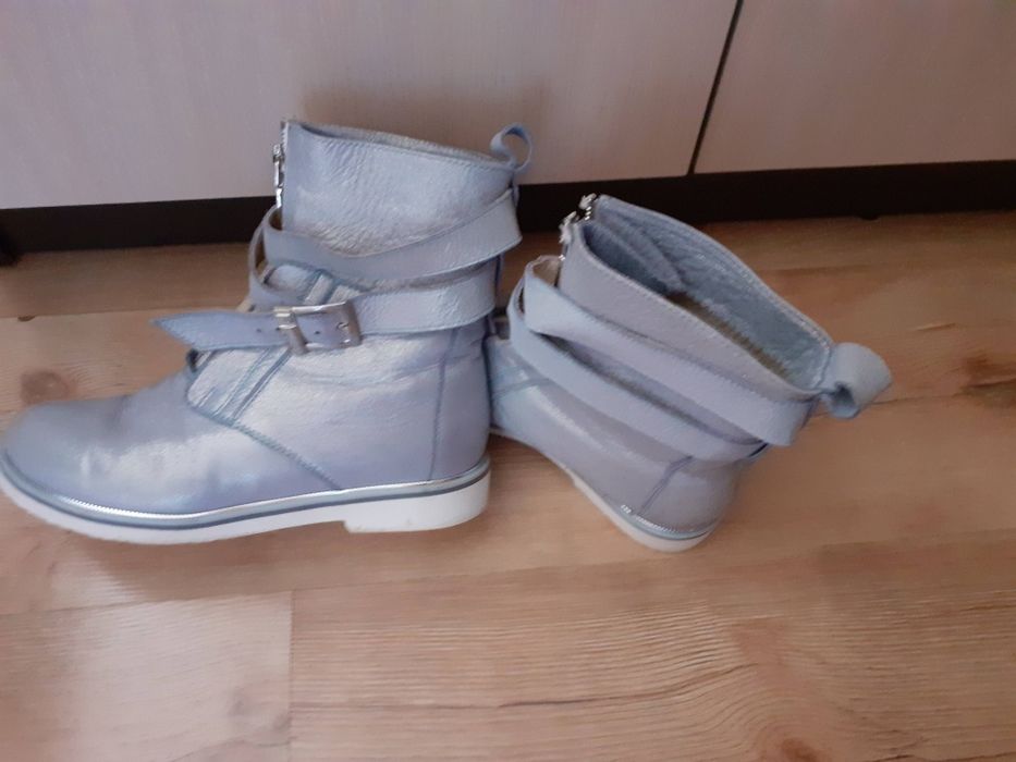 Шкіпяні чоботи на дівчинку. Сапожки осінні. Ботінки утепленні. Розмір