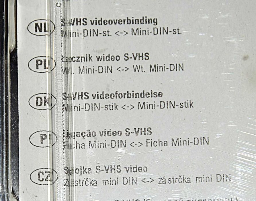 Kabel Vivanco łącznik video S-VHS 2 metry. Obustronnie męskie wtyki Mini-DIN 4-pin.