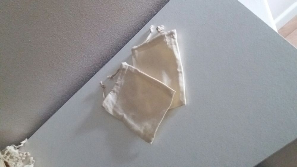 Saquinhas de pano de algodão crú