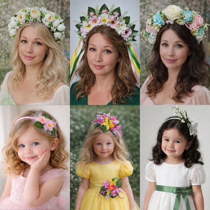 Обруч весна, весняний обруч, віночок з квітами