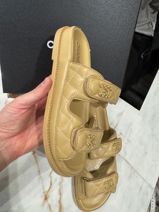 Klapki chanel DAD beige