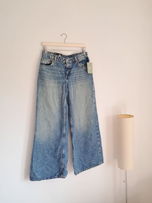 Nowe spodnie szerokie jeansy, h&m