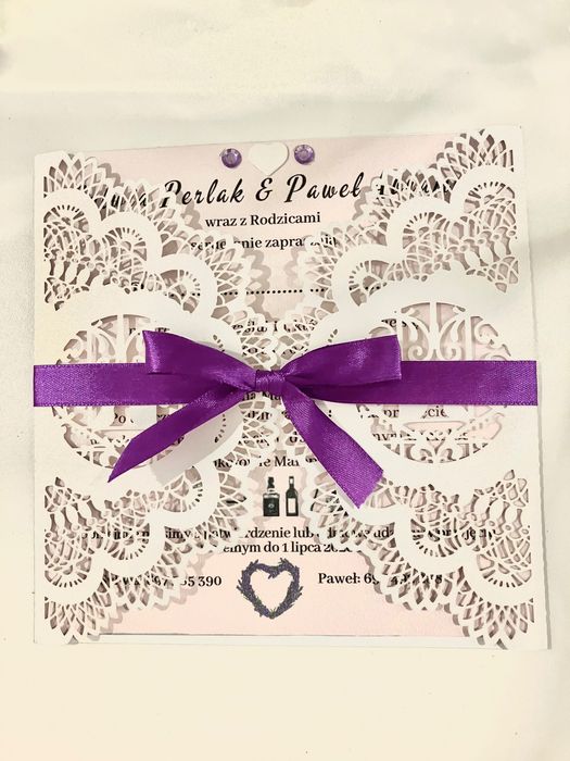 Zaproszenia ślubne ażurowe wycinane laserowo
